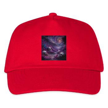 Kosmisches Schädelreich Kunstwerk - Kinder Basecap - Rot - Vorne