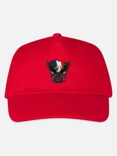 Französischer Adler mit Flagge - Kinder Basecap - Rot