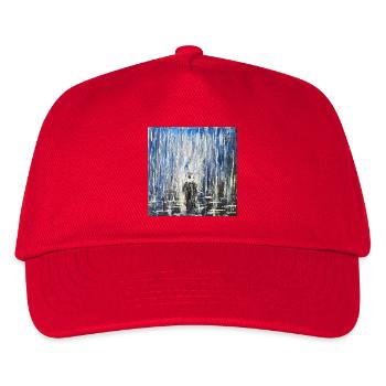 Abstract Cityscape with Rainy Night Atmosphere - Kids’ Baseball Cap - red - Front
