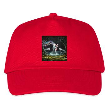 Verzauberte Waldharfe Zauberin Design - Kinder Basecap - Rot - Vorne