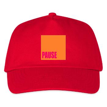 Pausen Zeichen - Kinder Basecap - Rot - Vorne