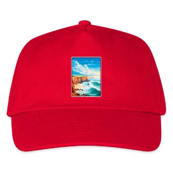 Nazaré, Portugal, Falaises côtières, Scène - Casquette de baseball Enfant - rouge - Devant