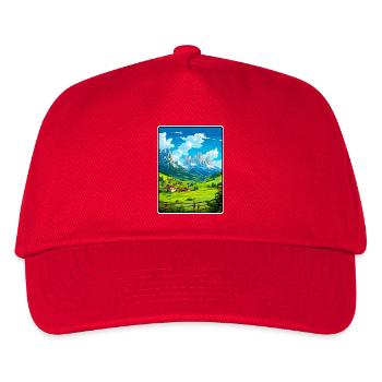 Sexten Dolomites Italie Scène de village alpin - Casquette de baseball Enfant - rouge - Devant