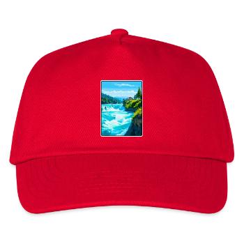 Rhine Falls Switzerland Travel Poster Cityscape - Kids’ Baseball Cap - red - Front