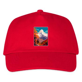 Poon Hill Nepal Vintage-Reiseplakat Stadtbild - Kinder Basecap - Rot - Vorne