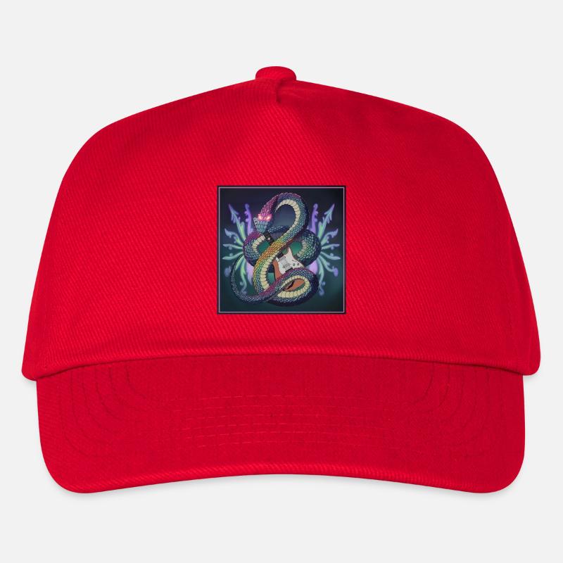 Mythische Schlange Gitarre Illustration - Kinder Basecap - Rot