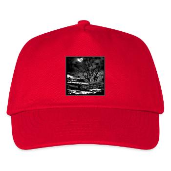 Oldtimer Oldtimer unter verwunschenem Baum - Kinder Basecap - Rot - Vorne