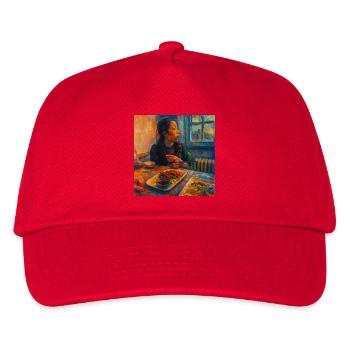Portrait expressif de la réflexion et du repas - Casquette de baseball Enfant - rouge - Devant