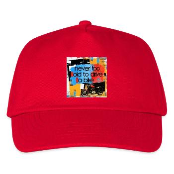Life motto with motorcycle art - Kids’ Baseball Cap - red - Front