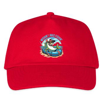 Frogfish on cardboard with hat and sunglasses - Kids’ Baseball Cap - red - Front