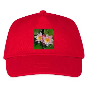 Seerosen Blüten im Wasser - Kinder Basecap - Rot - Vorne