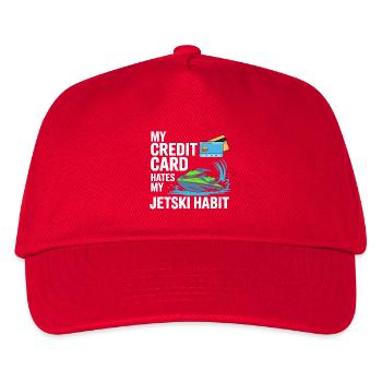 Lustige Jetski-Kreditkartengewohnheit - Kinder Basecap - Rot - Vorne
