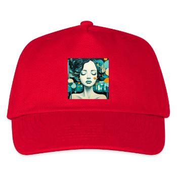 Surreales Märchenporträt mit leuchtenden Farben - Kinder Basecap - Rot - Vorne