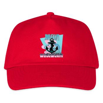 Maritime Anker mit Tau Design - Kinder Basecap - Rot - Vorne