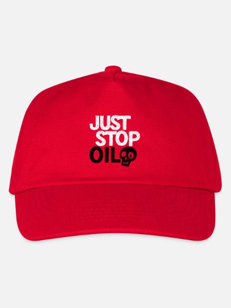 Auffällige „Just Stop“-Protestgrafik - Kinder Basecap - Rot