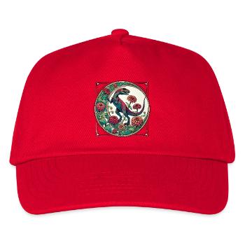 Lebendige Dinosaurier-Blumenkunst - Kinder Basecap - Rot - Vorne