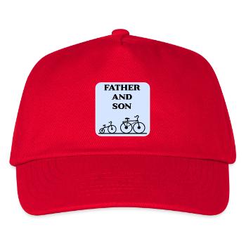 Radfahren mit Vater und Sohn - Kinder Basecap - Rot - Vorne