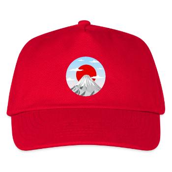 Mount Fuji Art Graphic - Kids’ Baseball Cap - red - Front