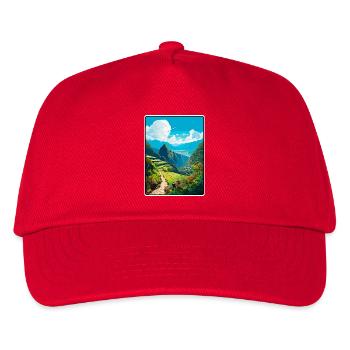 Inka-Pfad Peru Terrassental Horizont - Kinder Basecap - Rot - Vorne