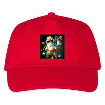Blumenstrauß Amalfikunst barock flämischer Stil - Kinder Basecap - Rot - Vorne