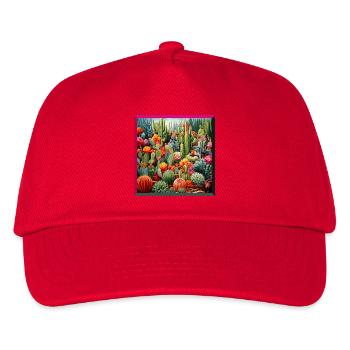 Lebendig Kakteen- und Sukkulentengarten Stickerei - Kinder Basecap - Rot - Vorne