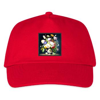 Blumenstrauß in Antiker Vase flämischer Barockstil - Kinder Basecap - Rot - Vorne
