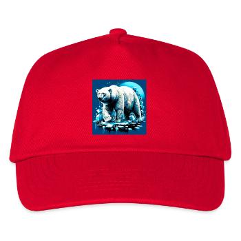 ours blanc - Casquette de baseball Enfant - rouge - Devant