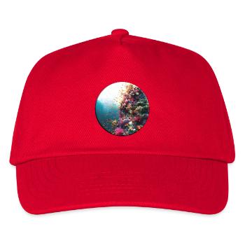 Versatile coral reef underwater design - Kids’ Baseball Cap - red - Front