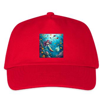 Unterwasser Mermaid Farbenspiel - Kinder Basecap - Rot - Vorne