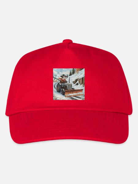 Schneepflug - Kinder Basecap - Rot