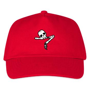 Skull and Crossbones Shirt | Gothic Punk Tee - Kids’ Baseball Cap - red - Front