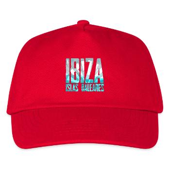 Balearen Landschaft Logo Ibiza - Kinder Basecap - Rot - Vorne