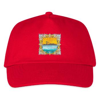 Sonnenaufgang am Meer Ornament Balearen - Kinder Basecap - Rot - Vorne
