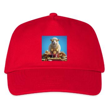 Bling Schaf mit Münzketten - Kinder Basecap - Rot - Vorne