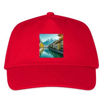 Alpine Canal and Colorful Village - Kids’ Baseball Cap - red - Front