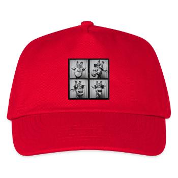 Funny Giraffe Sunglasses Photo Booth - Kids’ Baseball Cap - red - Front