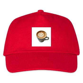 Latte Herzkunst Becherdesign - Kinder Basecap - Rot - Vorne