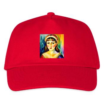 Lebendiges Regenbogen-Frauenporträt - Kinder Basecap - Rot - Vorne