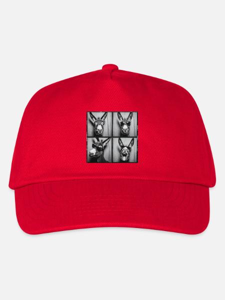 Lustiger Esel Sonnenbrille - Kinder Basecap - Rot