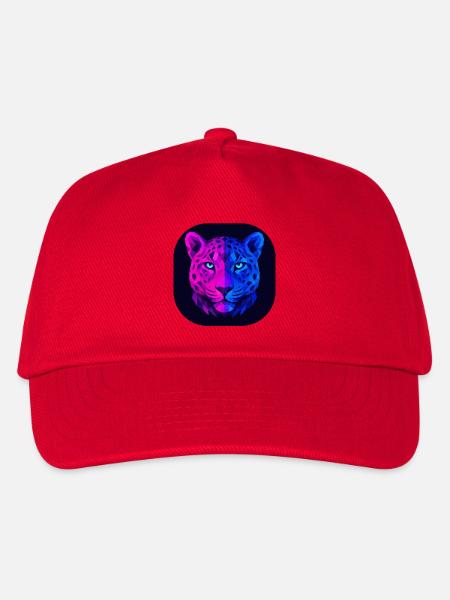 Neon Geometrischer Leopard - Kinder Basecap - Rot