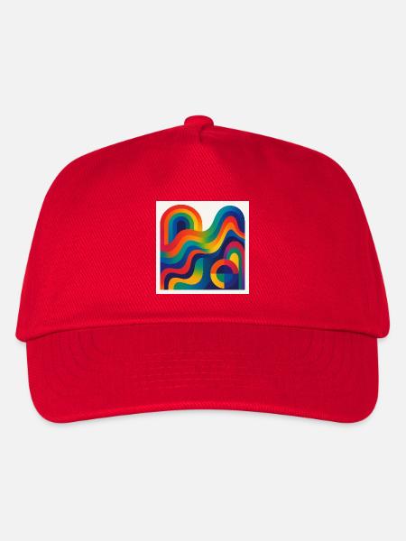 Rainbow Waves Color Art - Kids’ Baseball Cap - red