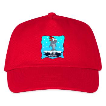 MERRY CHRISTMAS WISHES SHARK - Kids’ Baseball Cap - red - Front