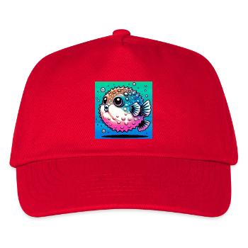 Kugelfisch - Kinder Basecap - Rot - Vorne