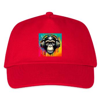 Schimpansen-Affe - Kinder Basecap - Rot - Vorne