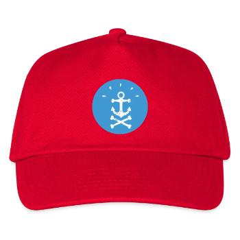 Jolly Roger Ancre pirate sur Blue Circle - Casquette de baseball Enfant - rouge - Devant