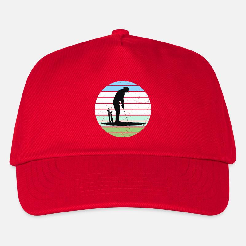 Golf silhouette in pastel circle - Kids’ Baseball Cap - red