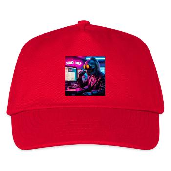 Cyberpunk néon crâne hacker Envoyer de l’aide Conception - Casquette de baseball Enfant - rouge - Devant