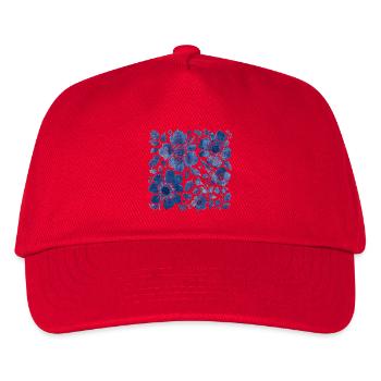 Motif floral avec texture denim - design élégant - Casquette de baseball Enfant - rouge - Devant