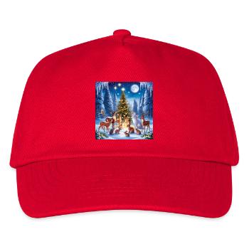 Winterwald Weihnachtstierzauber - Kinder Basecap - Rot - Vorne
