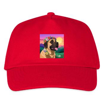 Mastiff with floral wreath - Kids’ Baseball Cap - red - Front